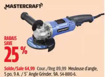 Canadian Tire Mastercraft 5˝ Angle Grinder, 9A offer
