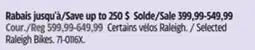 Canadian Tire Raleigh Selected Raleigh Bikes offer