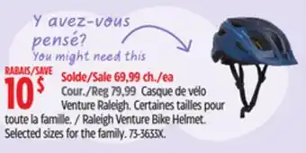 Canadian Tire Raleigh Venture Bike Helmet offer