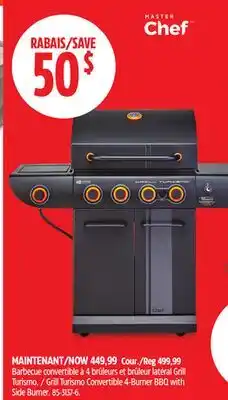 Canadian Tire Grill Turismo Convertible 4-Burner BBQ with Side Burner offer