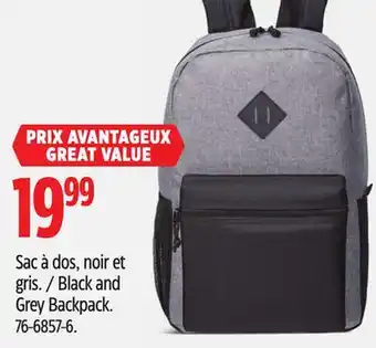 Canadian Tire Black and Grey Backpack offer