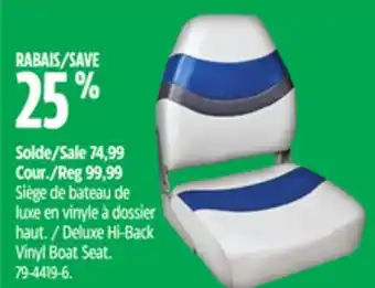Canadian Tire Leopard Deluxe Hi-Back Vinyl Boat Seat offer