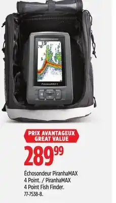 Canadian Tire Humminbird PiranhaMAX 4 Point Fish Finder offer