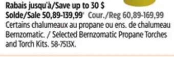 Canadian Tire Selected Bernzomatic Propane Torches and Torch Kits offer