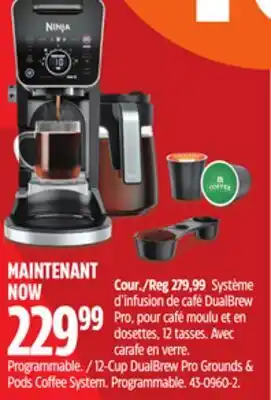 Canadian Tire 12-Cup Dual Brew Pro Grounds & Pods Coffee System. Programmable offer