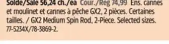 Canadian Tire GX2 Medium Spin Rod, 2-Piece. Selected sizes offer