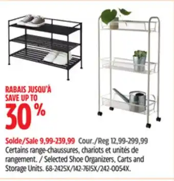 Canadian Tire Selected Shoe Organizers, Carts and Storage Units offer