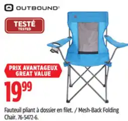 Canadian Tire Outbound Mesh-Back Folding Chair offer