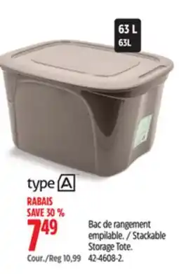 Canadian Tire Stackable Storage Tote offer