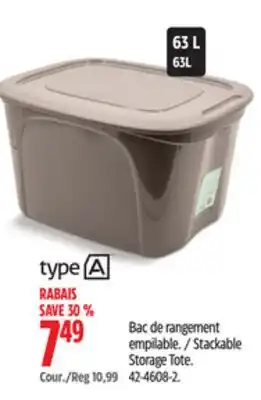 Canadian Tire Stackable Storage Tote offer
