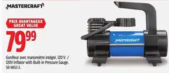 Canadian Tire Mastercraft 120V Inflator with Built-in Pressure Gauge offer