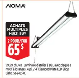 Canadian Tire NOMA 4´ Diamond Plate LED Shop Light offer