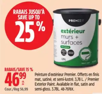 Canadian Tire Premier Exterior Paint offer