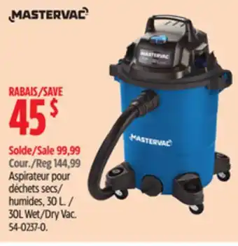 Canadian Tire Mastervac3L Wet/Dry Vac offer