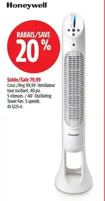Canadian Tire 40˝ Oscillating Tower Fan. 5 speeds offer