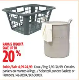 Canadian Tire Selected Laundry Baskets or Hampers offer