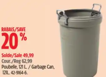 Canadian Tire Rubbermaid Garbage Can, 121L offer
