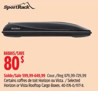 Canadian Tire SportRack Selected Horizon or Vista Rooftop Cargo Boxes offer