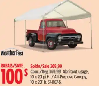 Canadian Tire Weather Fast All-Purpose Canopy, 10 x 20´ h offer