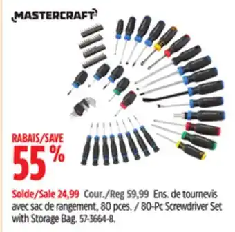 Canadian Tire Mastercraft 80-Pc Screwdriver Set with Storage Bag offer
