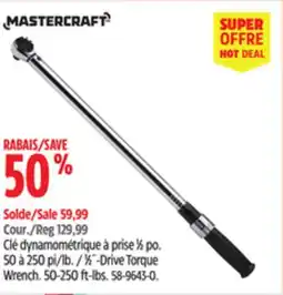 Canadian Tire Mastercraft 1⁄2˝-Drive Torque Wrench offer