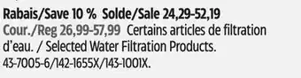 Canadian Tire Brita Selected Water Filtration Products offer