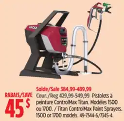 Canadian Tire Titan ControlMax Paint Sprayers. 1500 or 1700 models offer