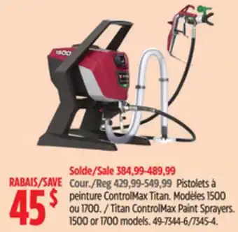 Canadian Tire Titan ControlMax Paint Sprayers. 1500 or 1700 models offer