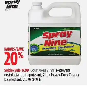 Canadian Tire Spray Nine Heavy-Duty Cleaner Disinfectant, 2L offer