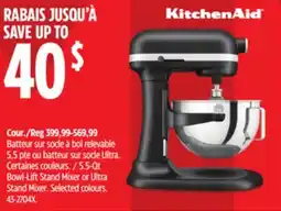 Canadian Tire KitchenAid 5.5-Qt Bowl-Lift Stand Mixer or Ultra Stand Mixer offer