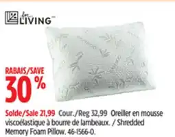 Canadian Tire For Living Shredded Memory Foam Pillow offer