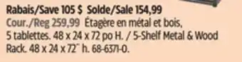 Canadian Tire Mastercraft 2-Shelf metal & wood rack offer