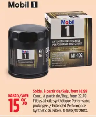 Canadian Tire Mobil-1 Extended Performance Synthetic Oil Filters offer