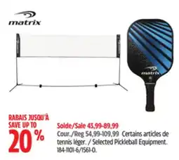 Canadian Tire Matrix Selected Pickleball Equipment offer