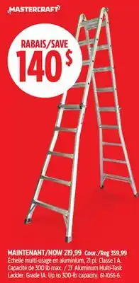 Canadian Tire Mastercraft 21´ Aluminum Multi-Task Ladder offer