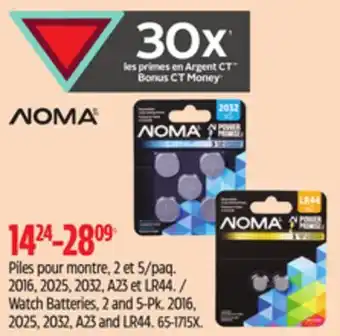 Canadian Tire NOMA Watch Batteries offer