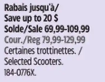 Canadian Tire Redline Selected Scooters offer