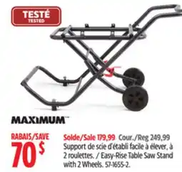 Canadian Tire MAXIMUM Easy-Rise Table Saw Stand with 2 Wheels offer