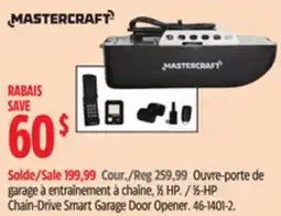 Canadian Tire Mastercraft 1⁄2-HP Chain-Drive Smart Garage Door Opener offer