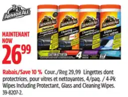 Canadian Tire 4-Pk Wipes Including Protectant, Glass and Cleaning Wipes ARMORALL offer