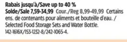 Canadian Tire Glasslock Selected Food Storage Sets and Water Bottle offer