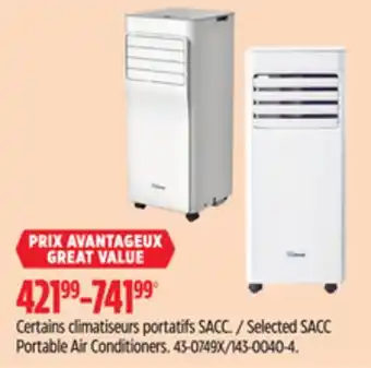 Canadian Tire For Living Selected SACC Portable Air Conditioners offer