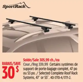Canadian Tire SportRack Selected Complete Roof Rack Systems offer