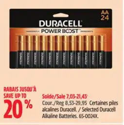 Canadian Tire Selected Duracell Alkaline Batteries offer
