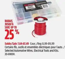 Canadian Tire MotoMaster Selected Automotive Wires, Electrical Tools and Kits offer