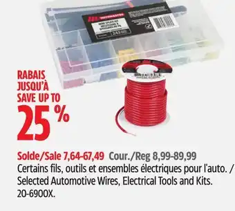 Canadian Tire MotoMaster Selected Automotive Wires, Electrical Tools and Kits offer
