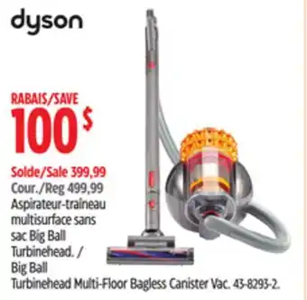 Canadian Tire Dyson Big Ball Turbinehead Multi-Floor Bagless Canister Vac offer