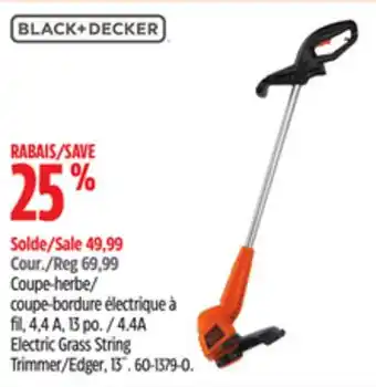 Canadian Tire Black & Decker 4.4A Electric Grass String Trimmer/Edger offer