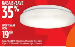 Canadian Tire 10˝ White LED Flush-Mount Light offer