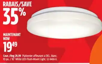 Canadian Tire 10˝ White LED Flush-Mount Light offer